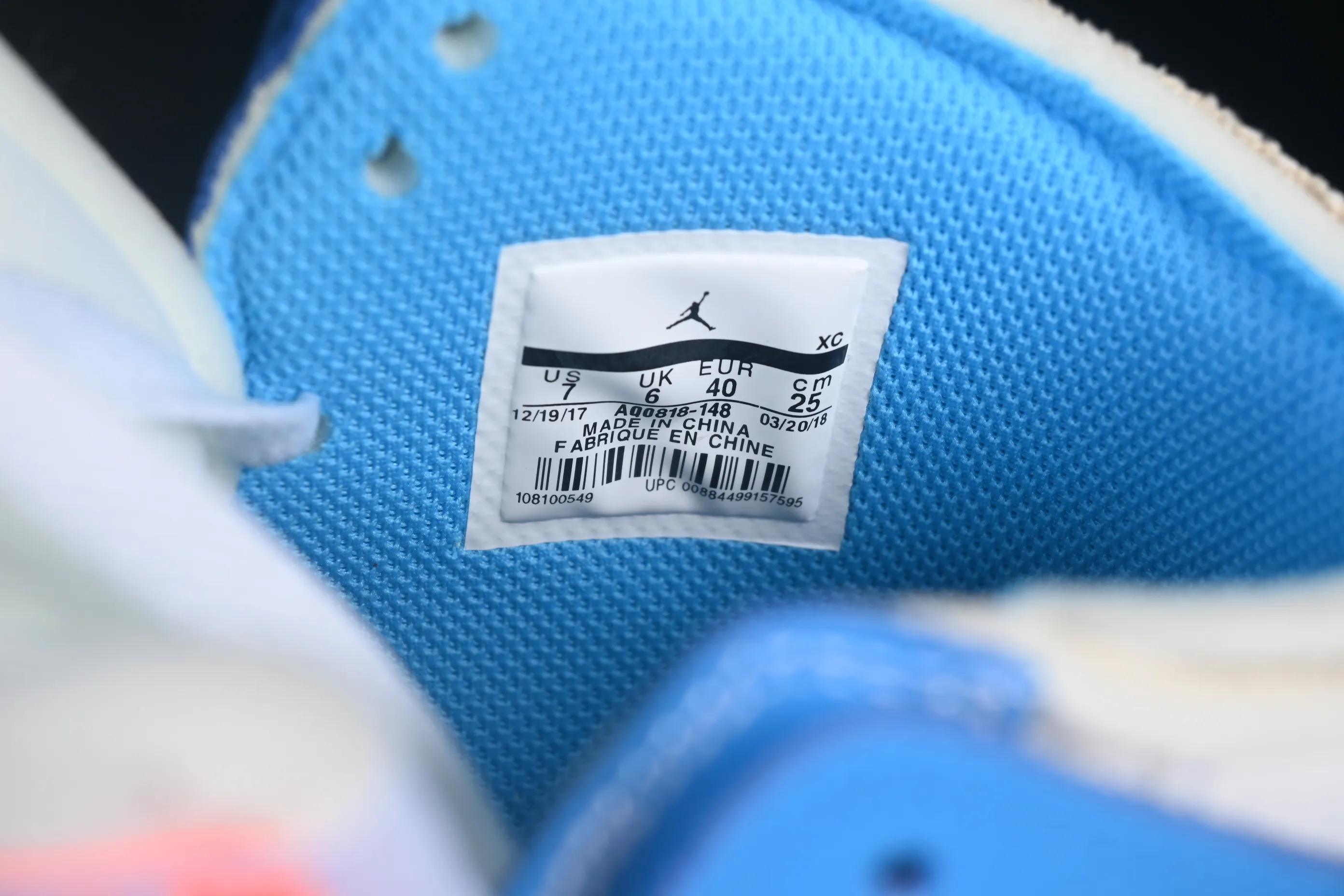 All categories Air Jordan Jordan series basketball shoes Air Jordan 1 High pure original special price Off White x Air Jordan OW AJ1 Joe 1 joint North Carolina blue high-top basketball shoes AQ0818-148